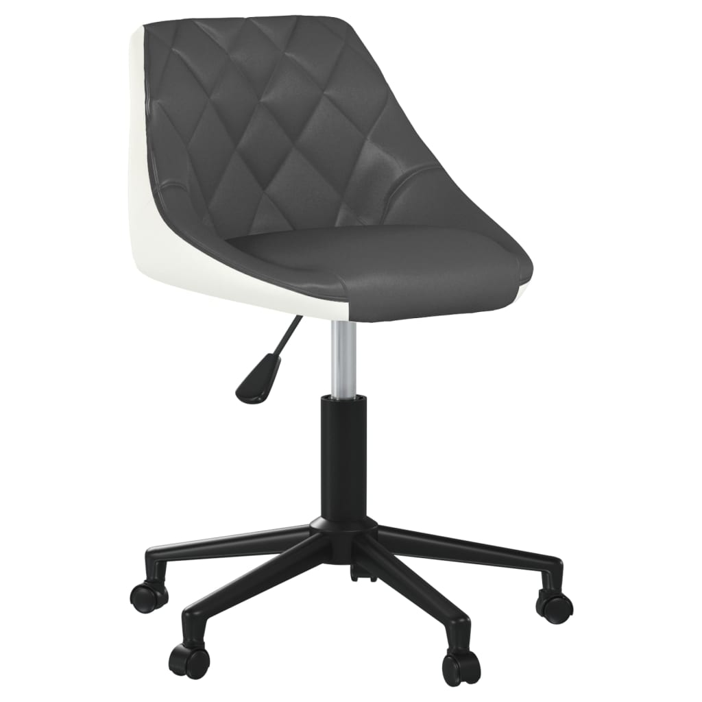 Bürostuhl Drehbar Grau und Weiß Kunstleder