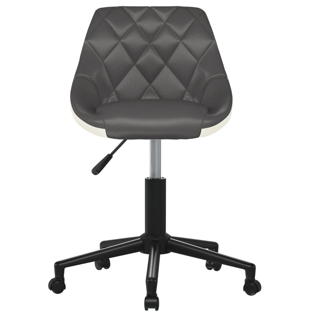 Bürostuhl Drehbar Grau und Weiß Kunstleder