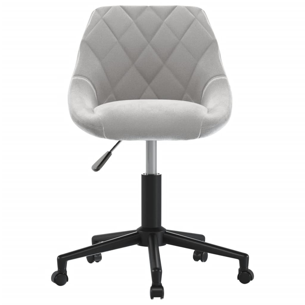 Office chair swivel light grey velvet