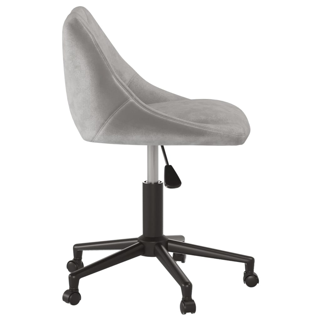 Office chair swivel light grey velvet