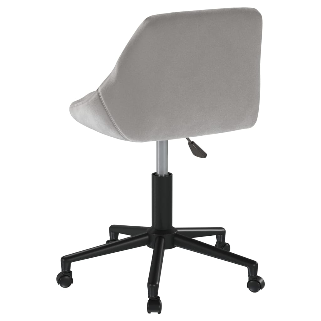Office chair swivel light grey velvet