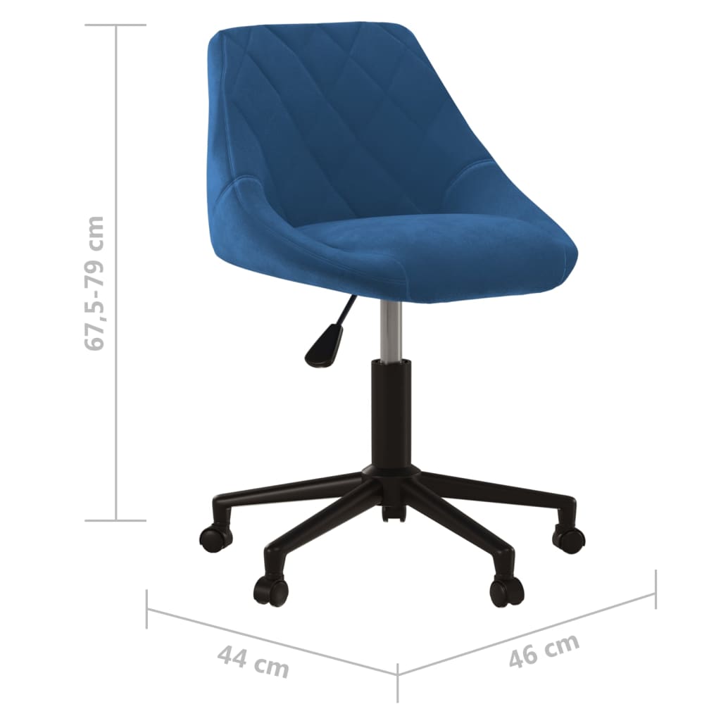 Office Chair Swivel Blue Velvet