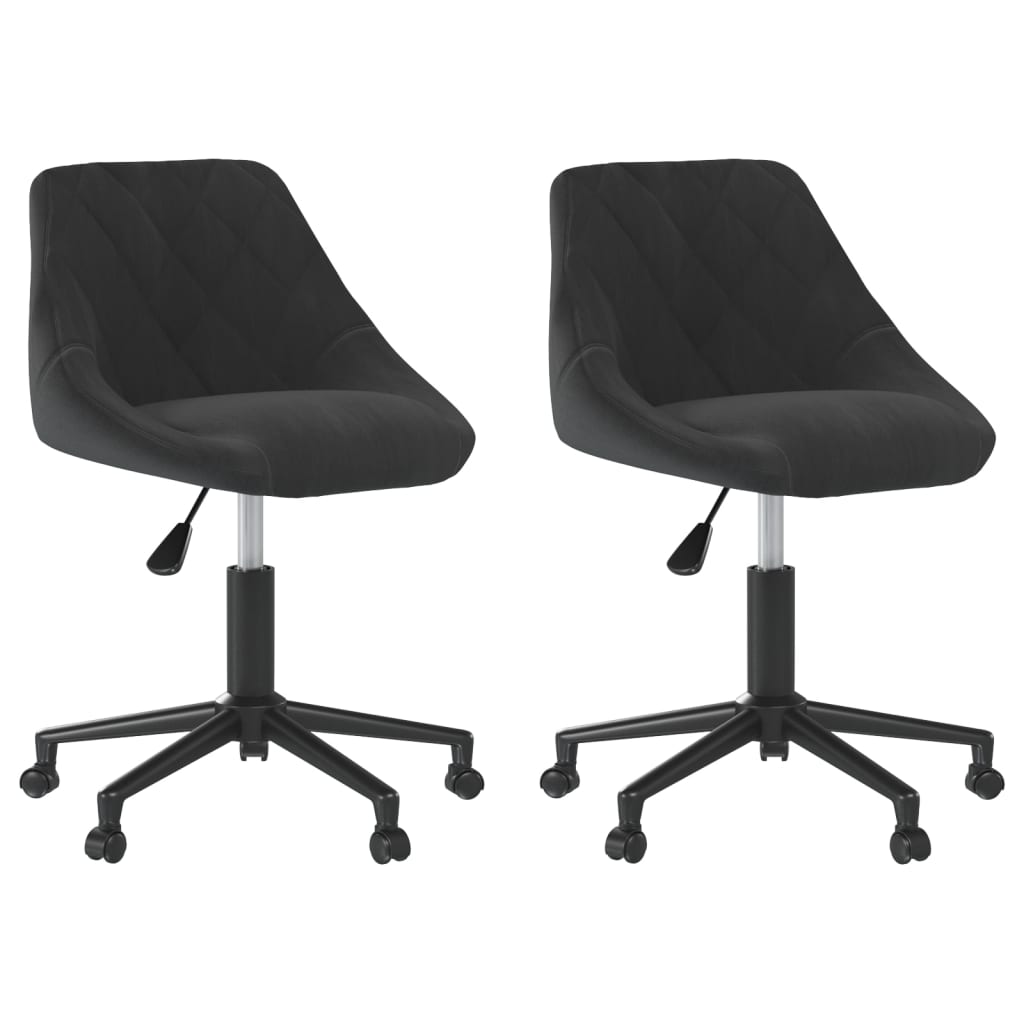 Dining Chairs 2 pcs. Swivel Black Velvet