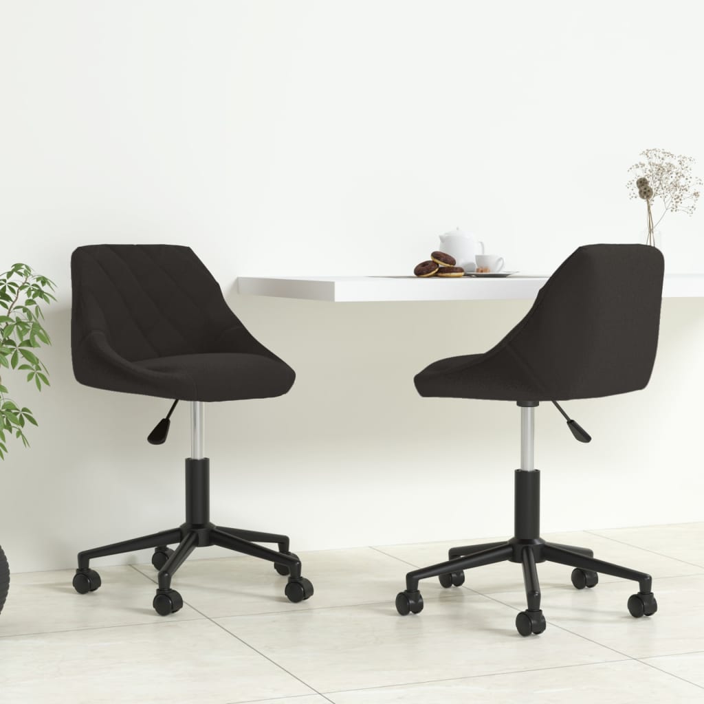 Dining Chairs 2 pcs. Swivel Black Velvet