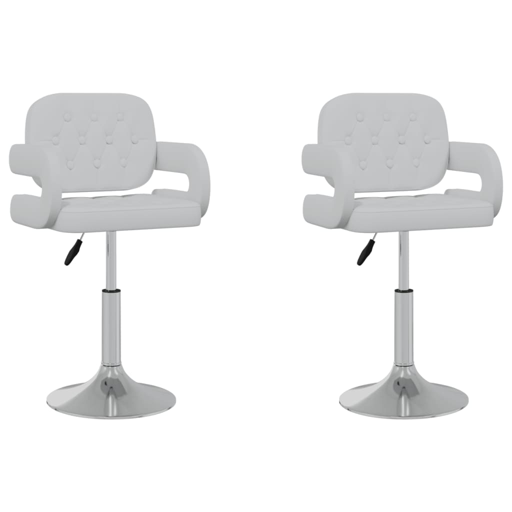 Dining chairs 2 pcs. Swivel white faux leather
