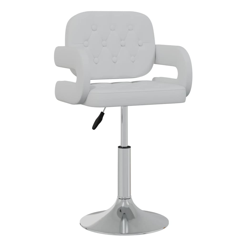Dining chairs 2 pcs. Swivel white faux leather