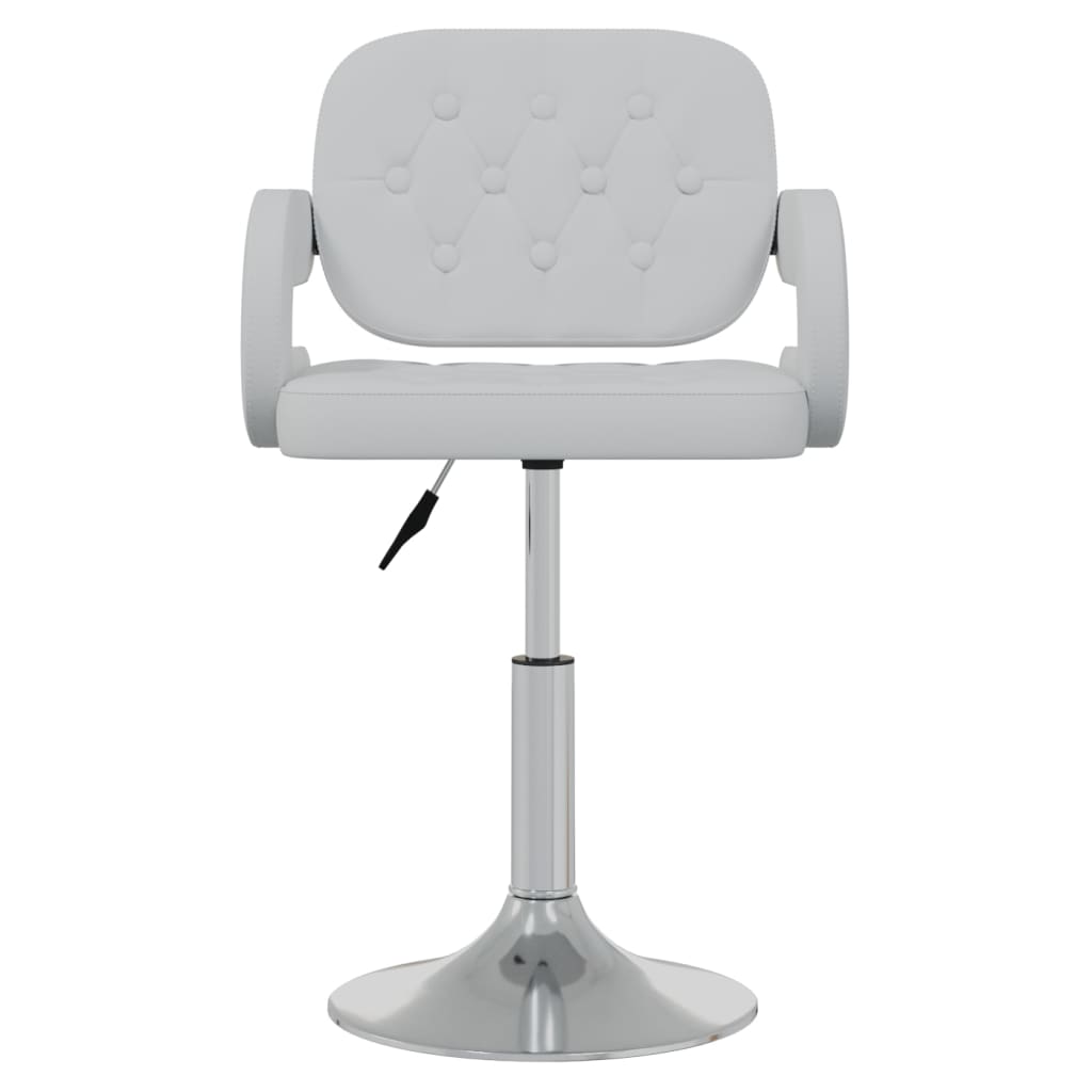 Dining chairs 2 pcs. Swivel white faux leather