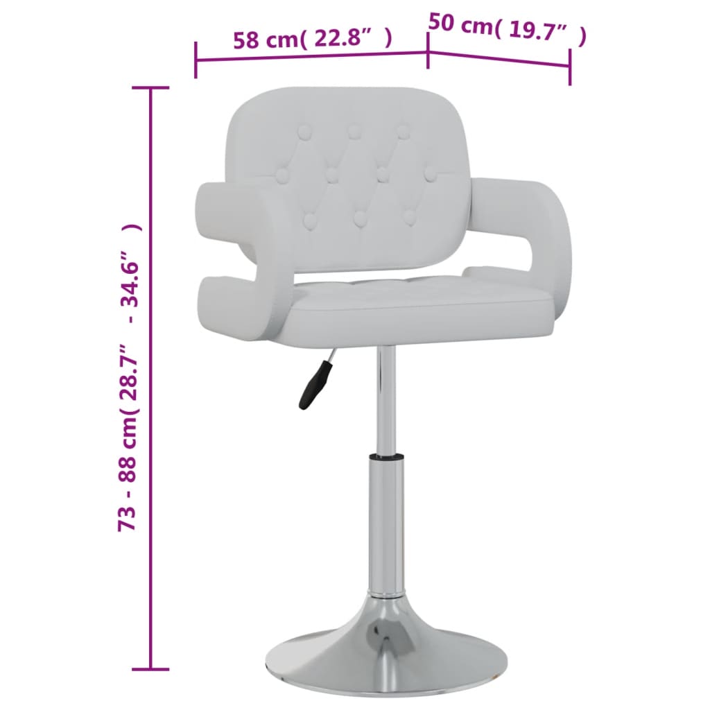 Dining chairs 2 pcs. Swivel white faux leather