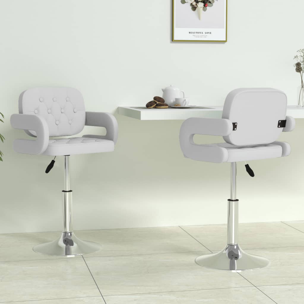 Dining chairs 2 pcs. Swivel white faux leather