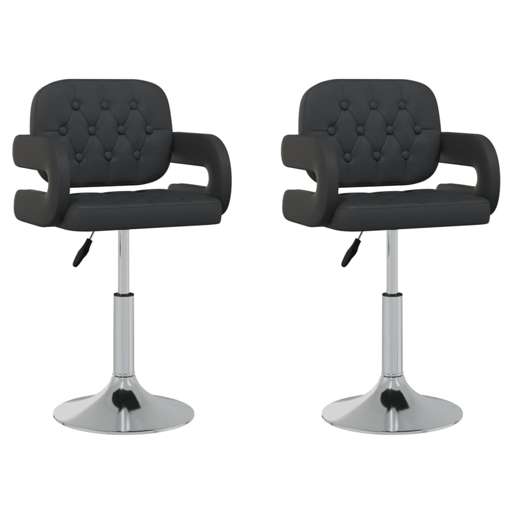 Dining chairs 2 pcs. Swivel black faux leather