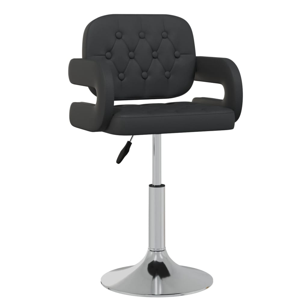Dining chairs 2 pcs. Swivel black faux leather