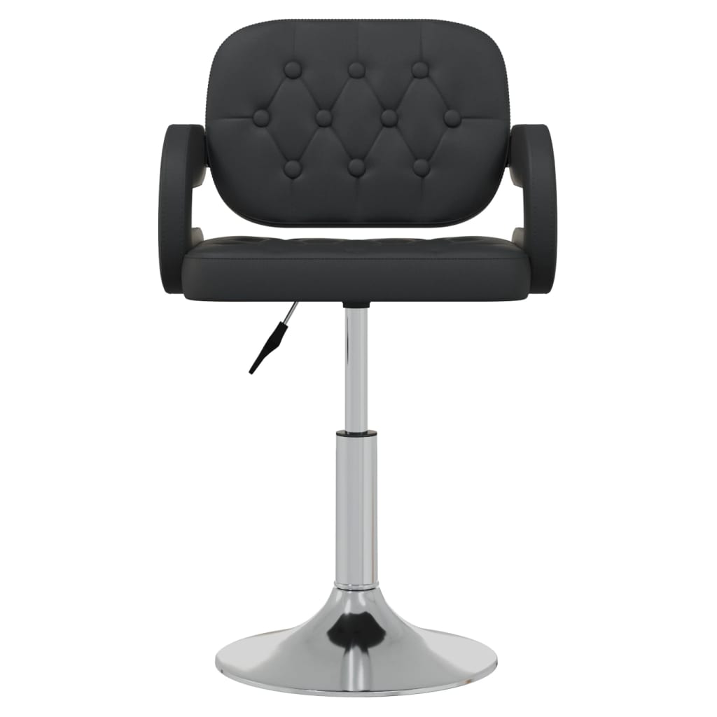Dining chairs 2 pcs. Swivel black faux leather