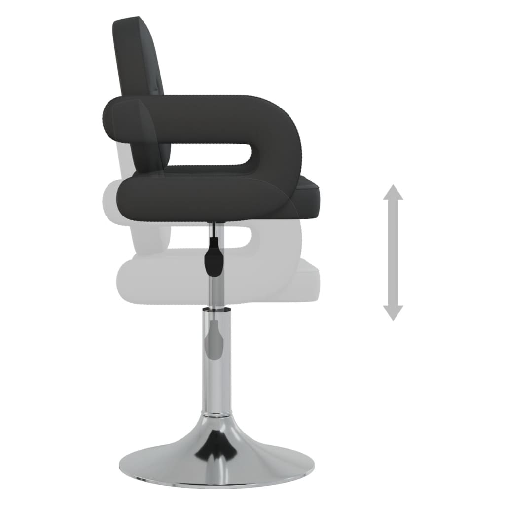 Dining chairs 2 pcs. Swivel black faux leather