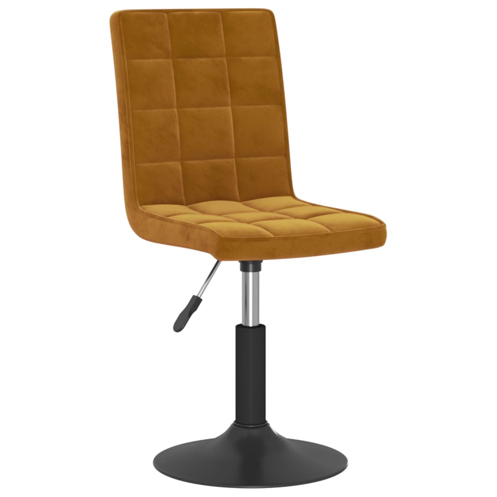 Dining Chairs 2 pcs. Swivel Brown Velvet