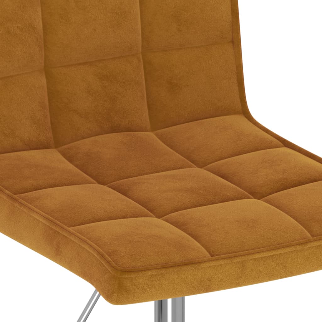 Dining Chairs 2 pcs. Swivel Brown Velvet