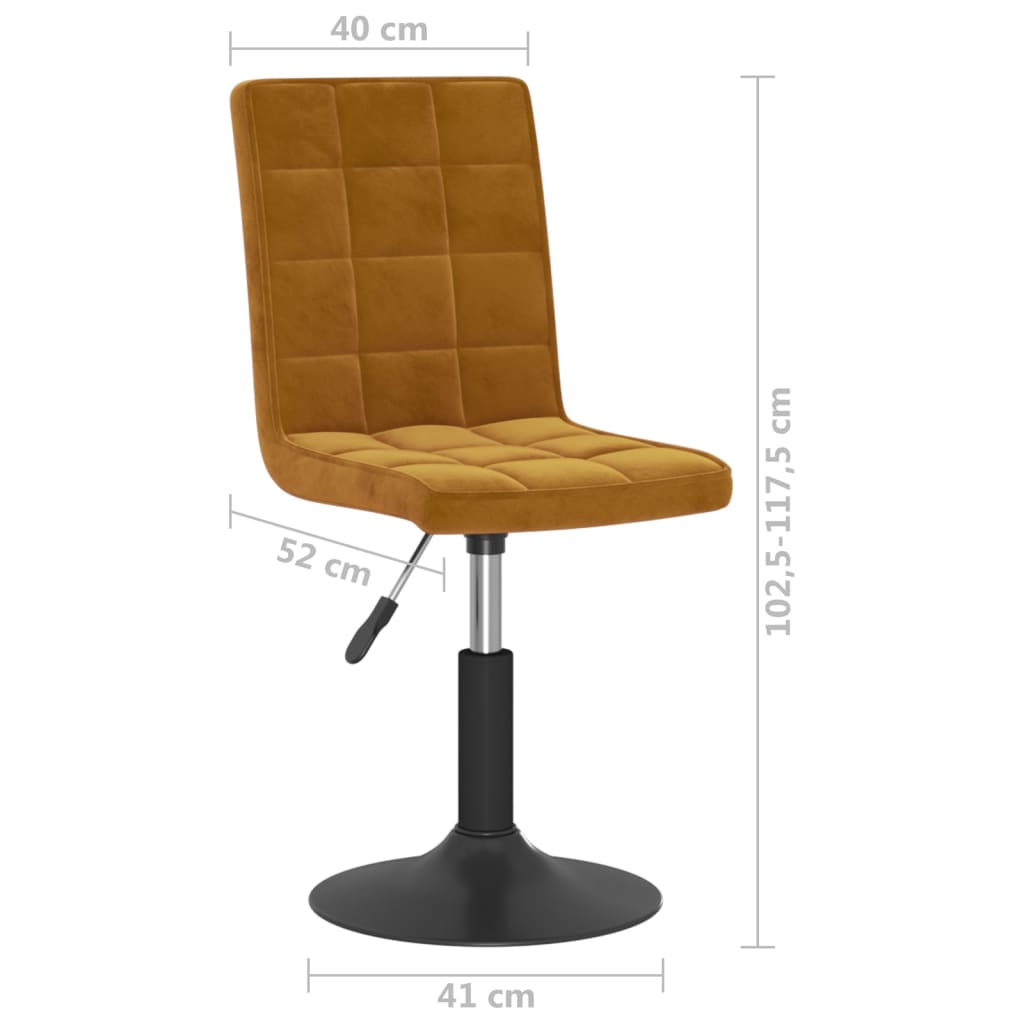 Dining Chairs 2 pcs. Swivel Brown Velvet