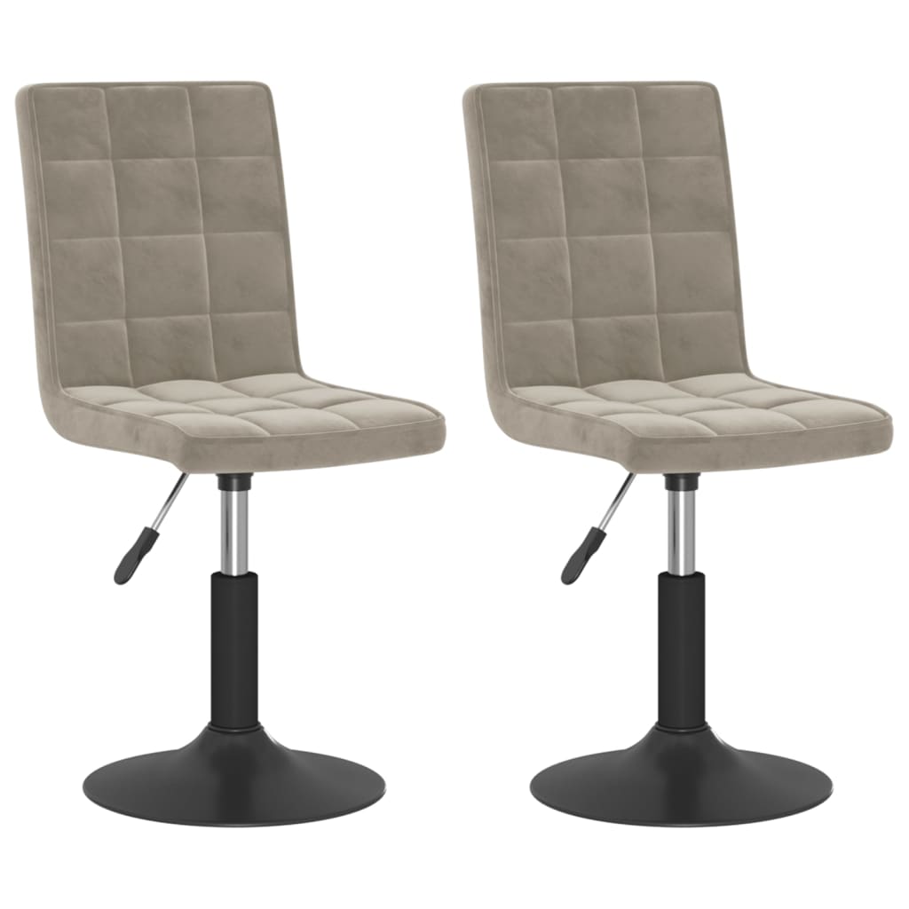 Dining Chairs 2 pcs. Swivel Light Grey Velvet