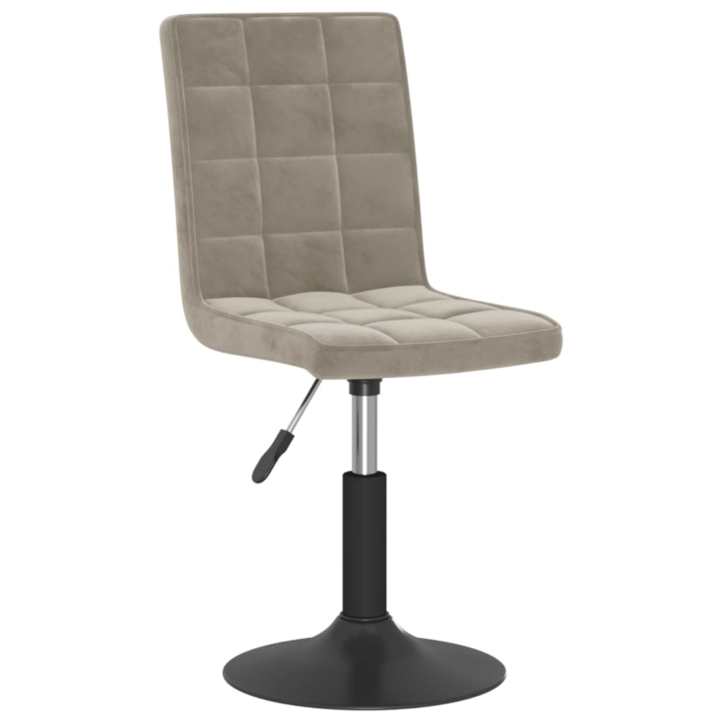 Dining Chairs 2 pcs. Swivel Light Grey Velvet