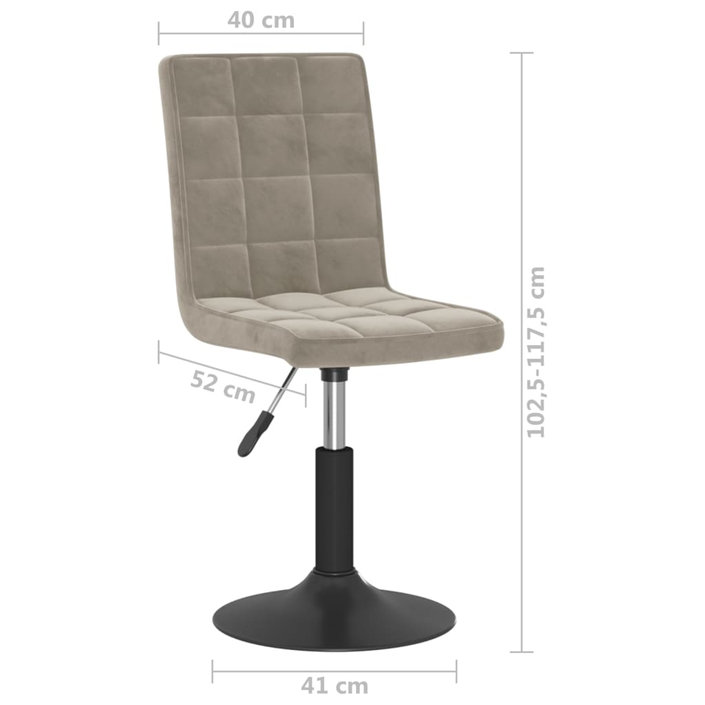 Dining Chairs 2 pcs. Swivel Light Grey Velvet