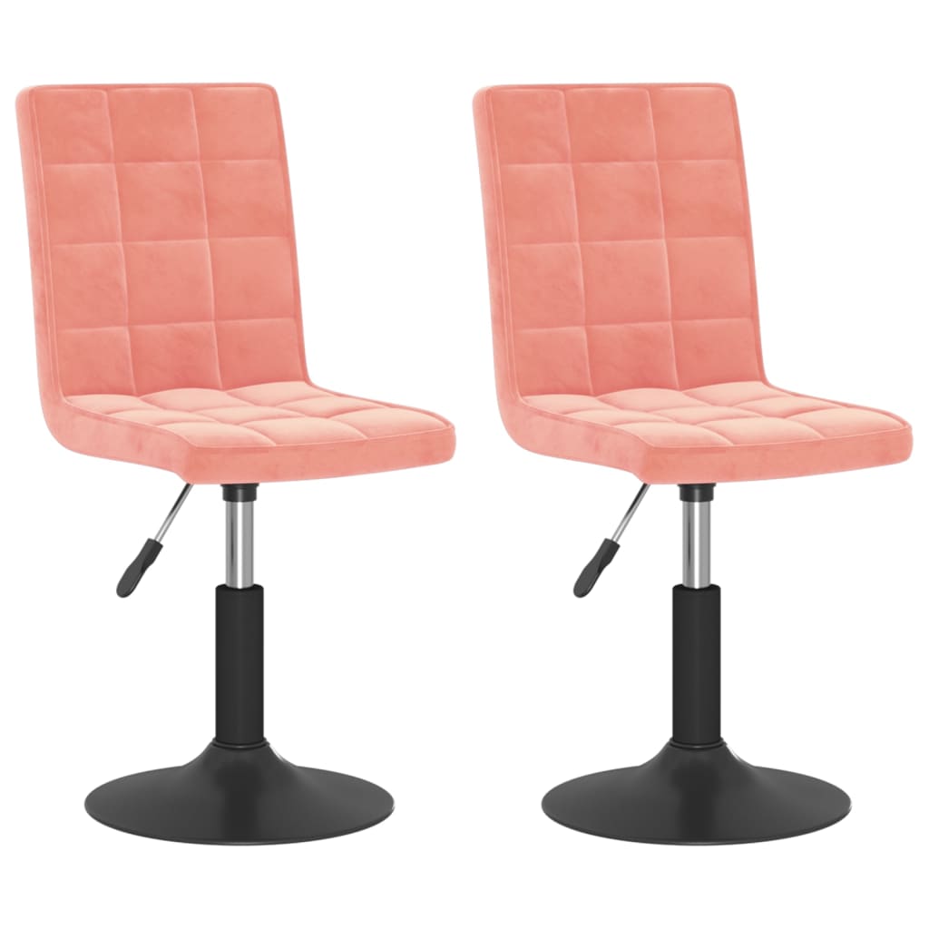 Dining Chairs 2 pcs. Swivel Pink Velvet