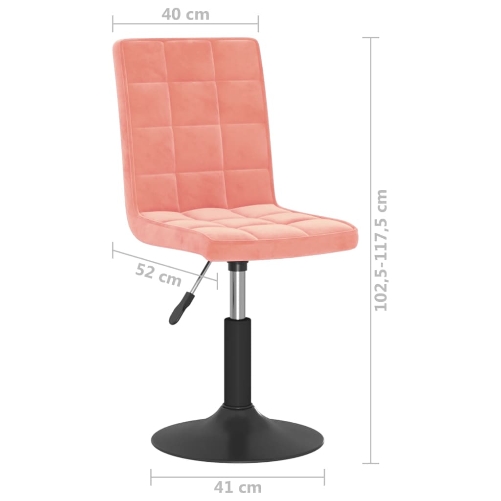 Dining Chairs 2 pcs. Swivel Pink Velvet