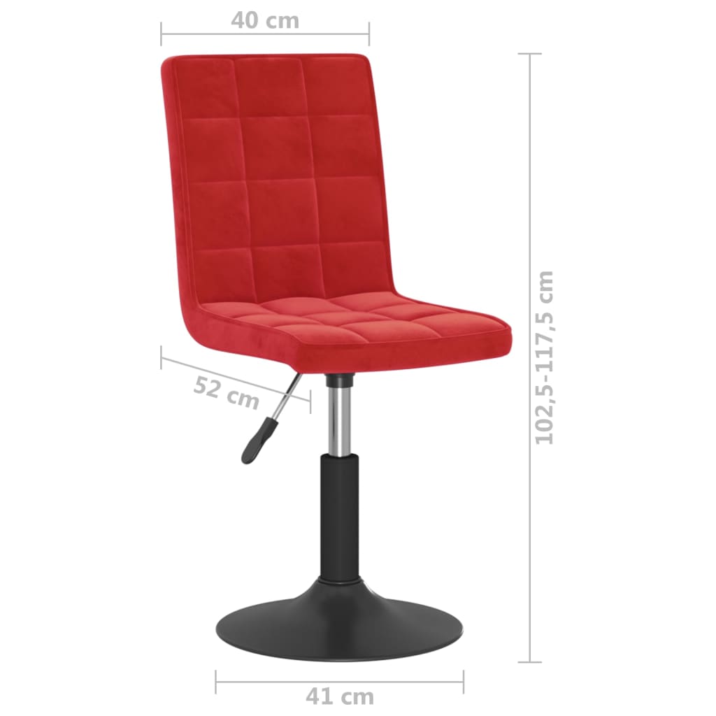 Dining Chairs 2 pcs. Swivel Wine Red Velvet