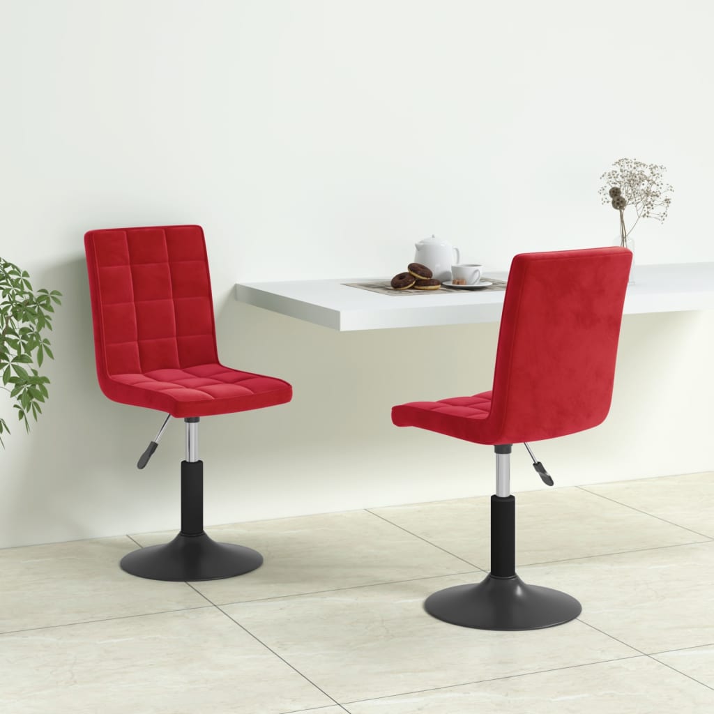 Dining Chairs 2 pcs. Swivel Wine Red Velvet