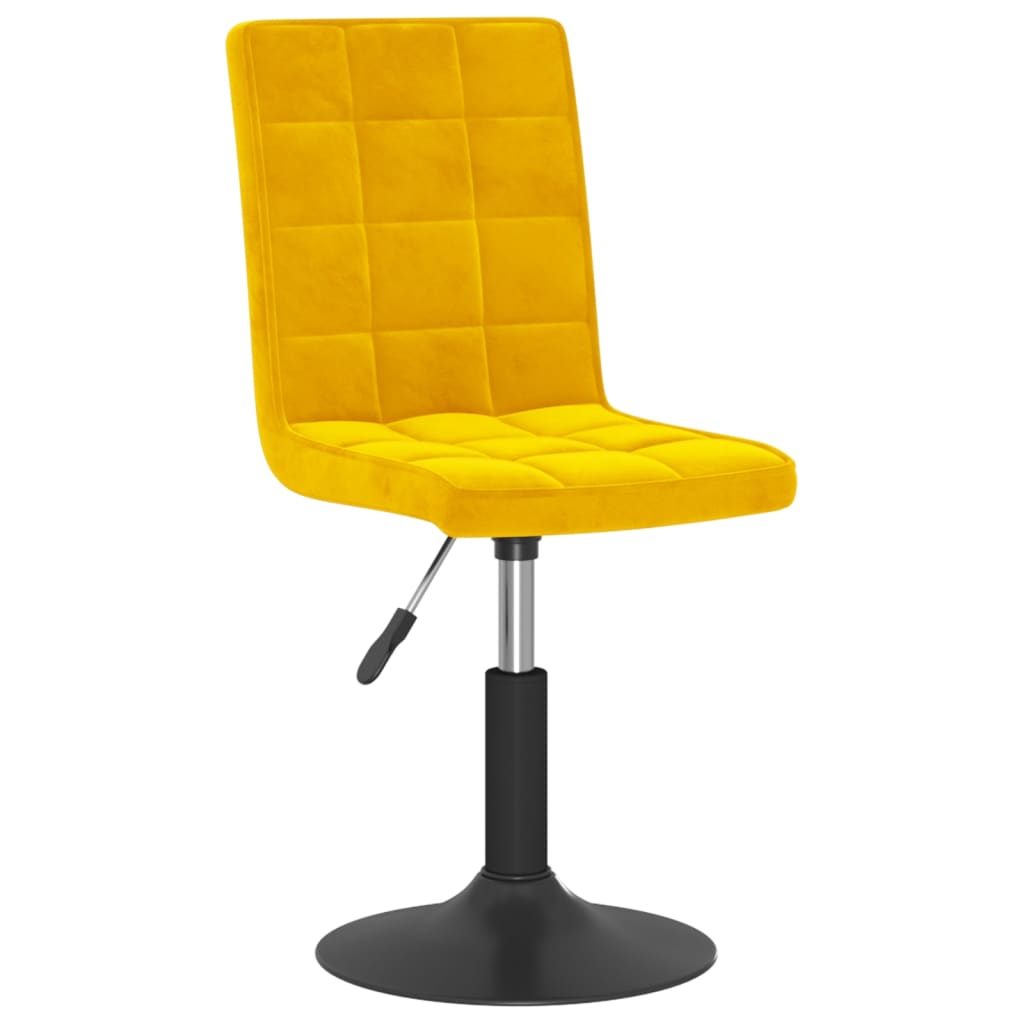 Dining Chairs 2 pcs. Swivel Mustard Yellow Velvet