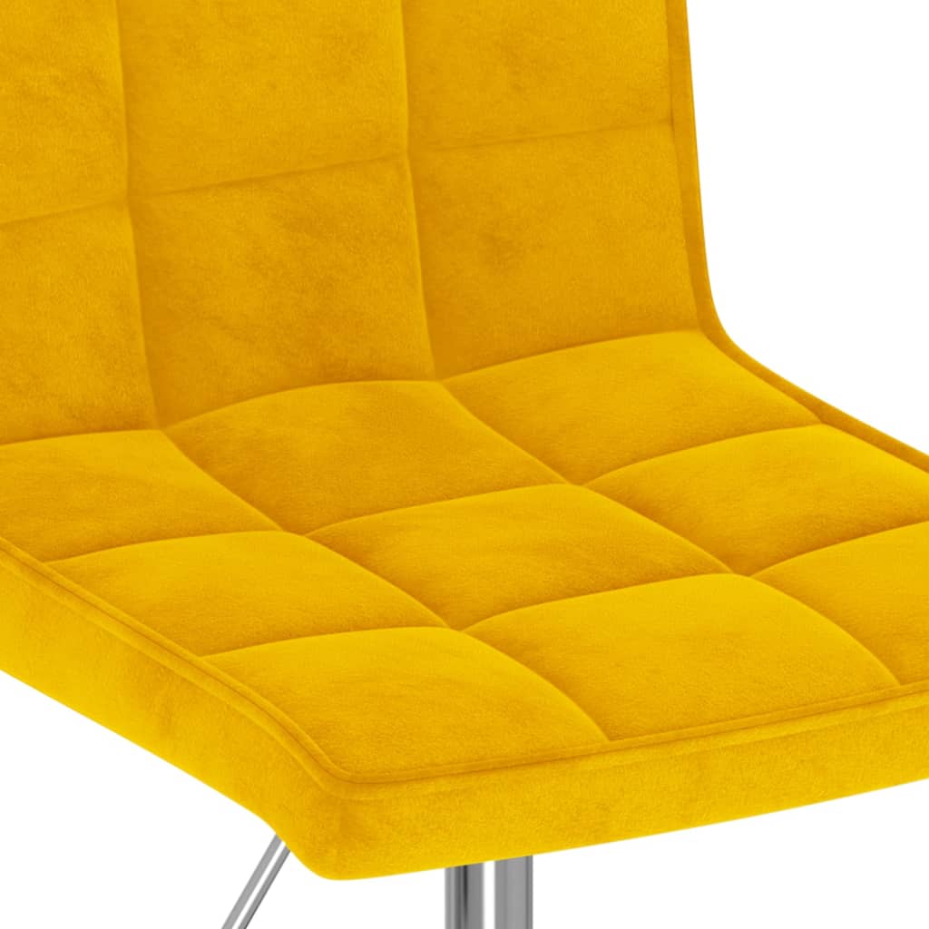 Dining Chairs 2 pcs. Swivel Mustard Yellow Velvet