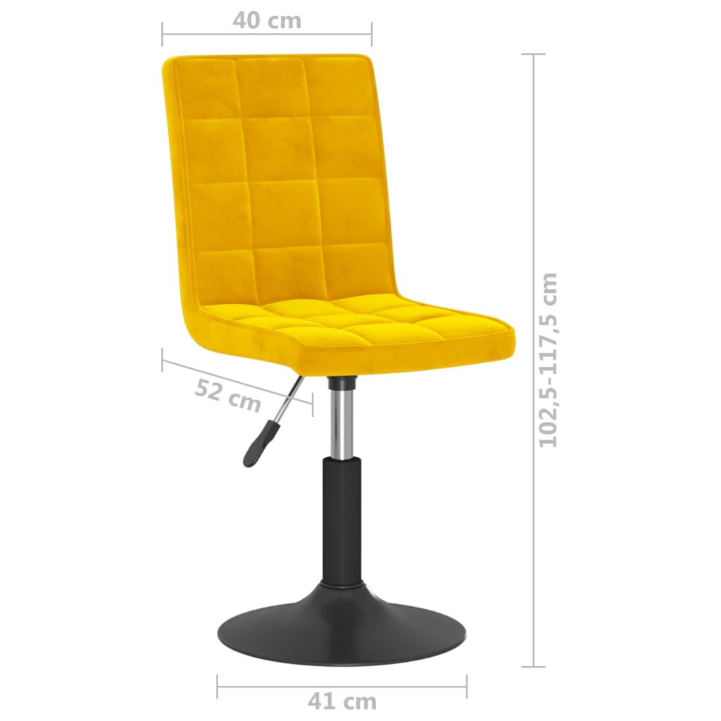 Dining Chairs 2 pcs. Swivel Mustard Yellow Velvet