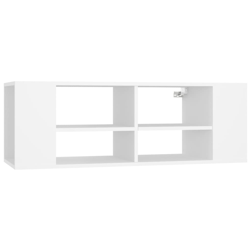 Meuble TV mural blanc 102x35x35 cm en bois