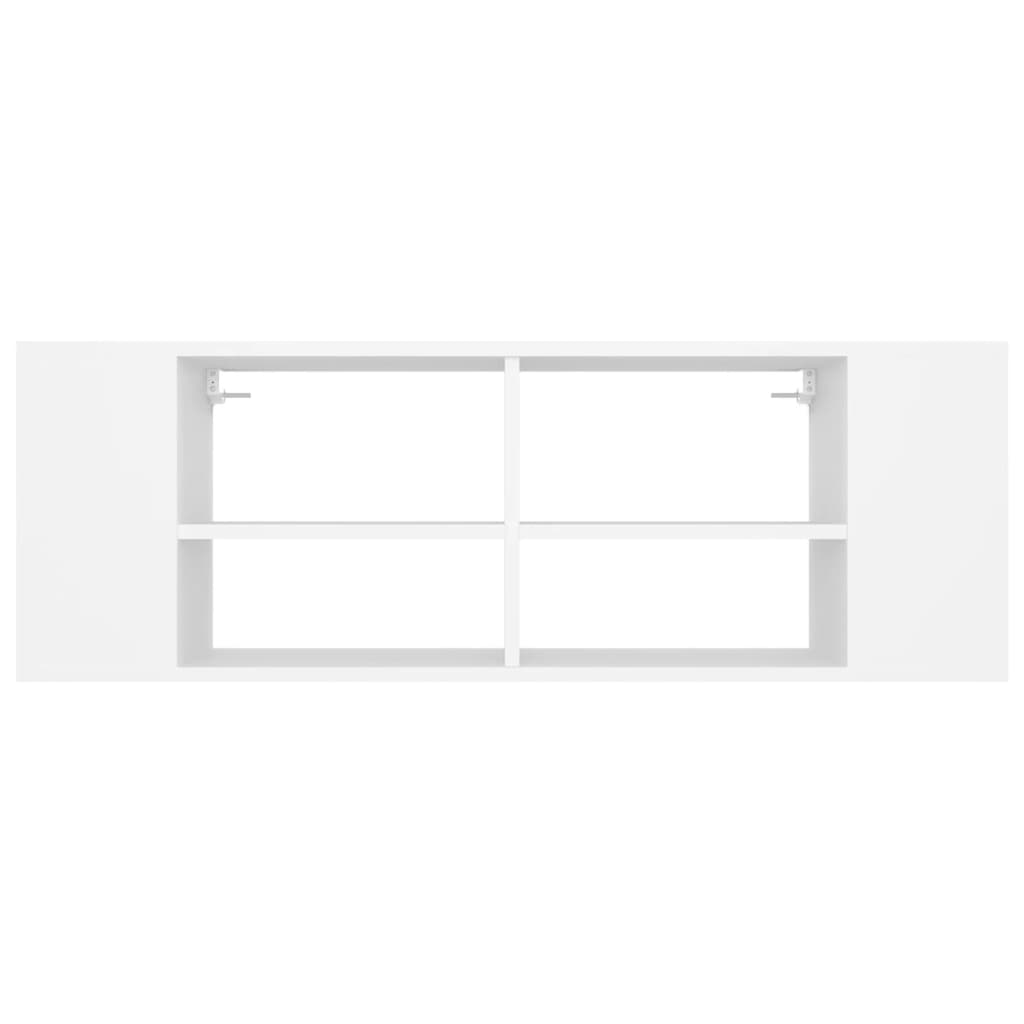 Meuble TV mural blanc 102x35x35 cm en bois