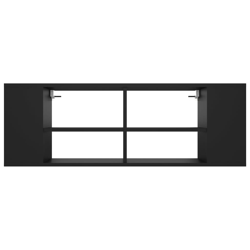 Meuble TV mural noir 102x35x35 cm en matériau à base de bois