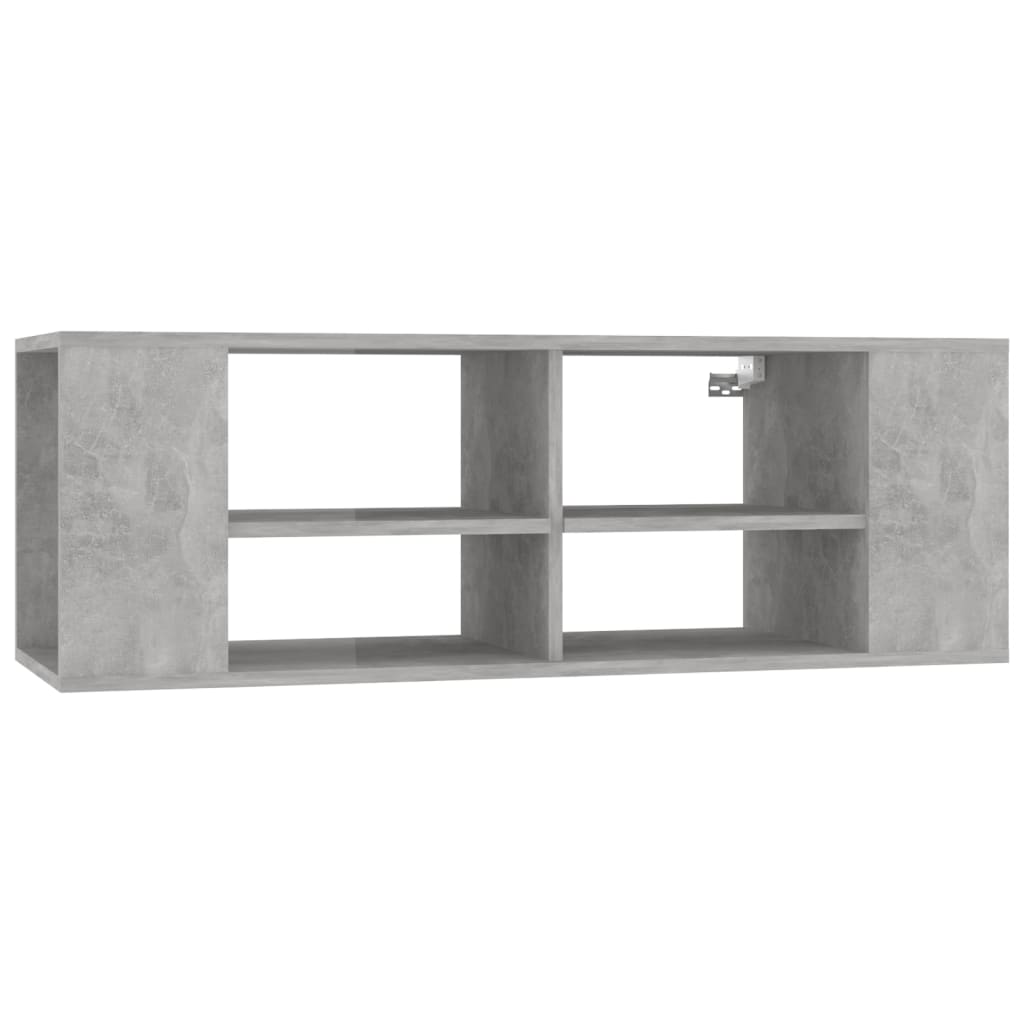 TV wall cabinet concrete grey 102x35x35 cm wood-based material