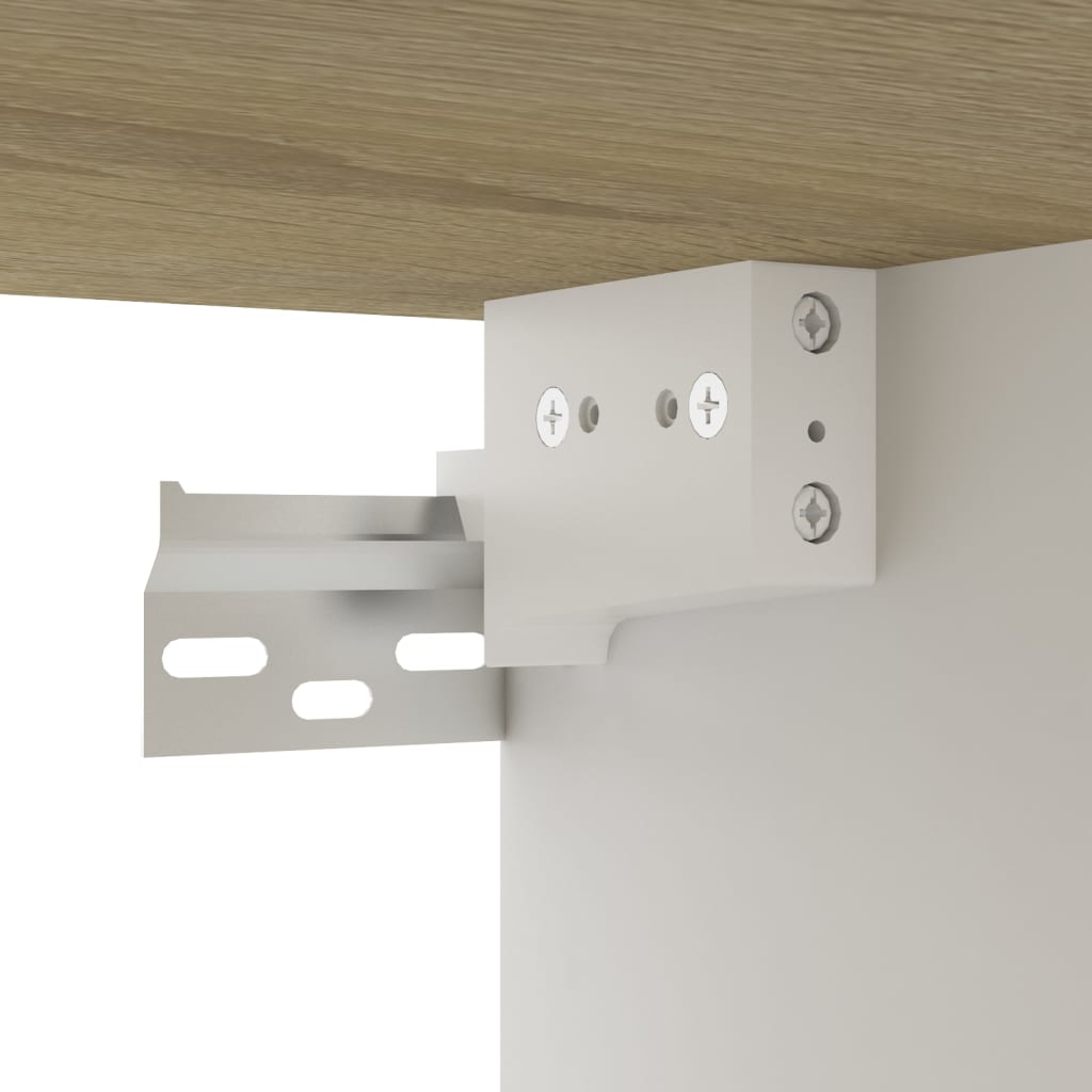 Meuble TV mural en chêne Sonoma blanc 102x35x35 cm matériau bois
