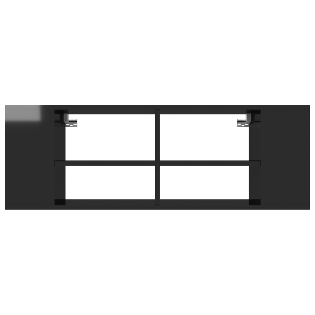 TV wall cabinet high gloss black 102x35x35 cm wood material
