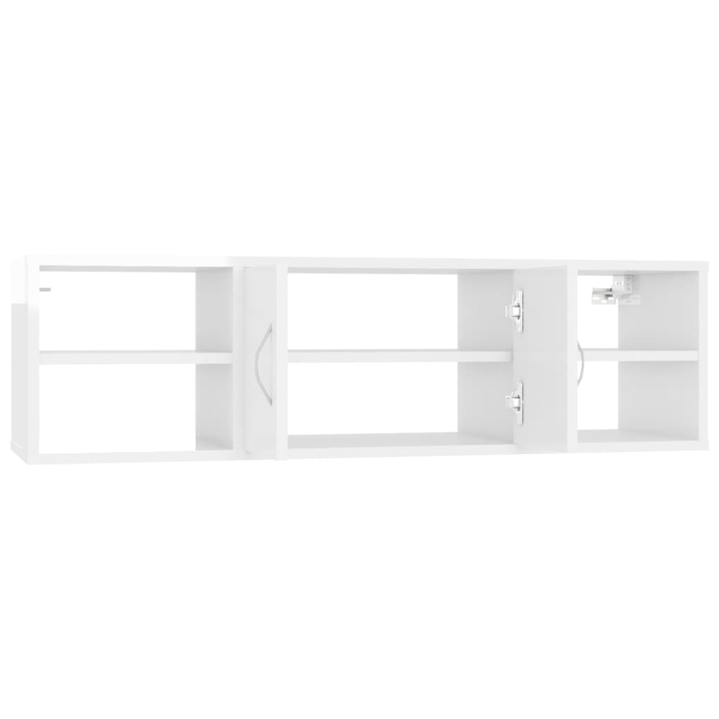Wall shelf high gloss white 102x30x29 cm wood material
