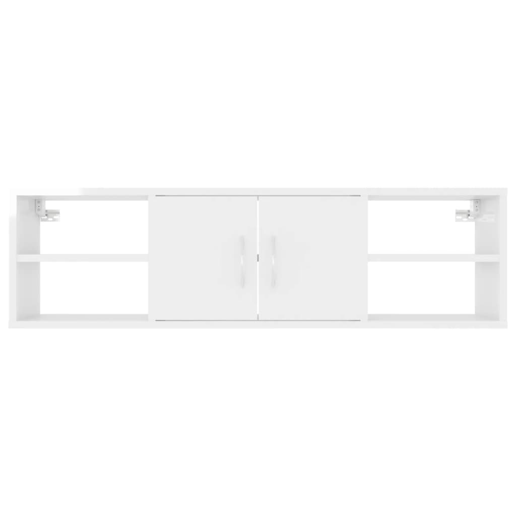 Wall shelf high gloss white 102x30x29 cm wood material