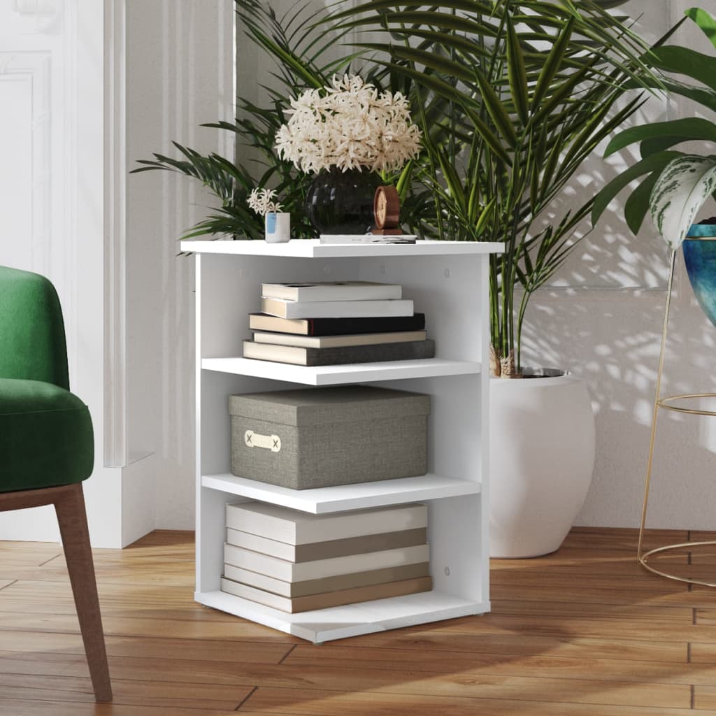 Side shelf white 35x35x55 cm wood material