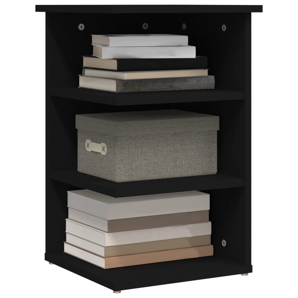Side shelf black 35x35x55 cm wood material