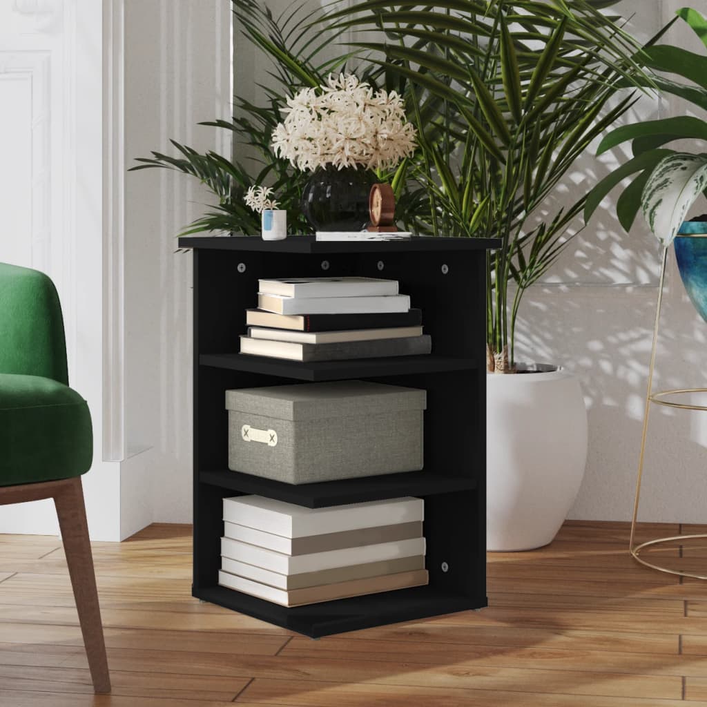 Side shelf black 35x35x55 cm wood material