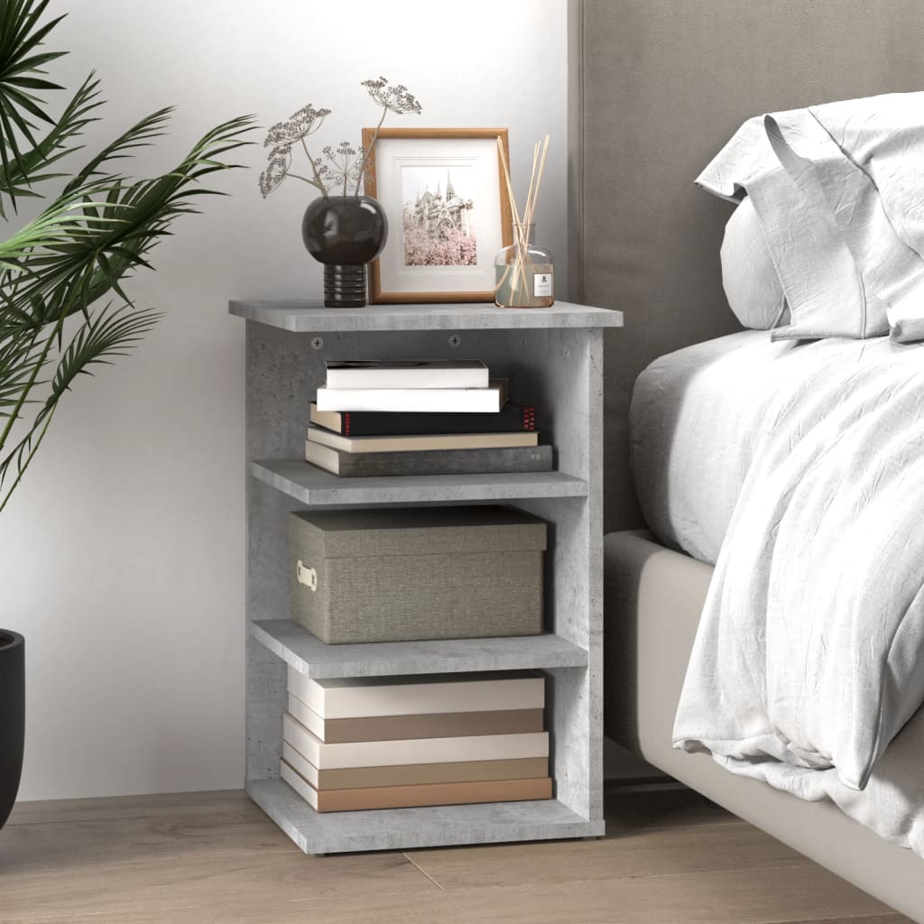 Side shelf concrete grey 35x35x55 cm wood material