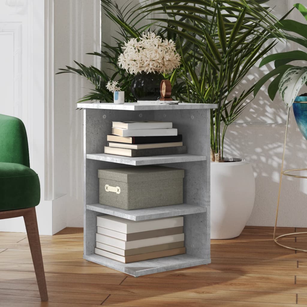 Side shelf concrete grey 35x35x55 cm wood material