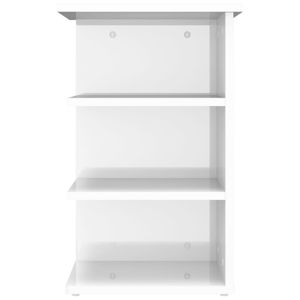 Side shelf high gloss white 35x35x55 cm wood material