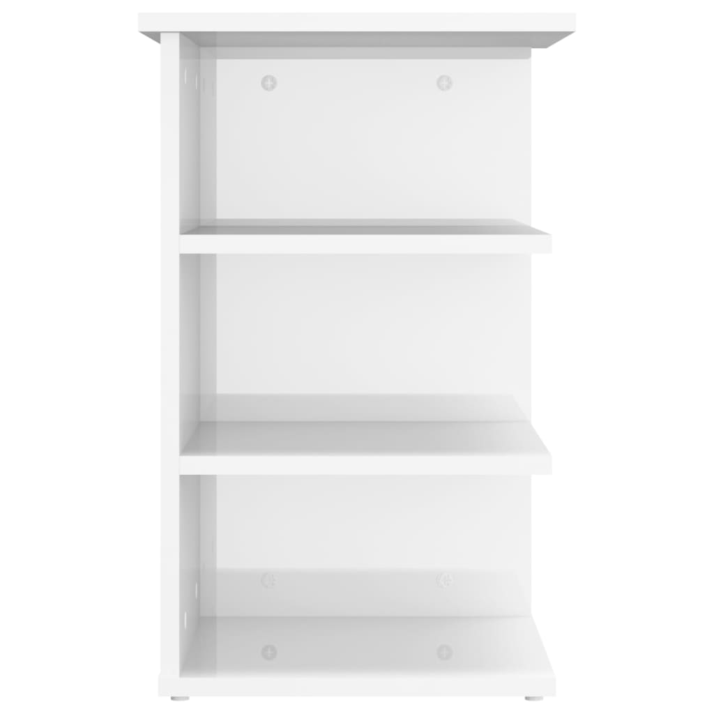 Side shelf high gloss white 35x35x55 cm wood material