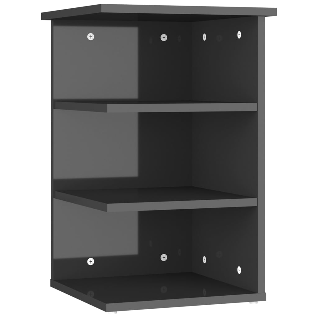 Side shelf high-gloss grey 35x35x55 cm wood material