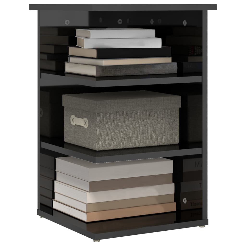 Side shelf high-gloss grey 35x35x55 cm wood material