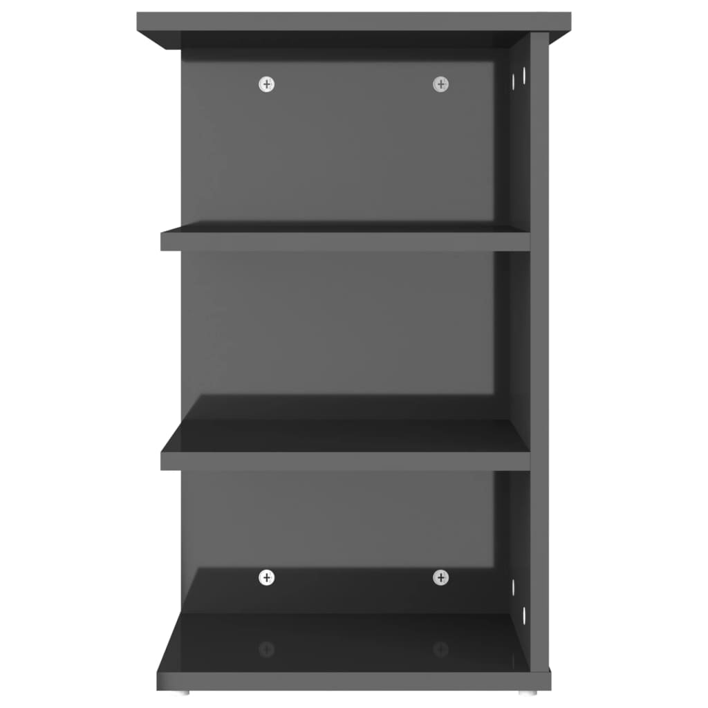 Side shelf high-gloss grey 35x35x55 cm wood material