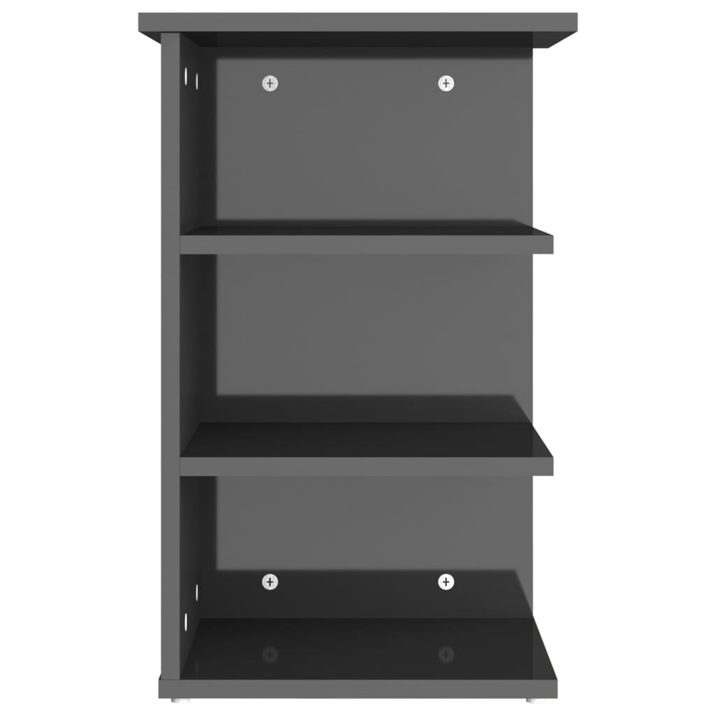 Side shelf high-gloss grey 35x35x55 cm wood material