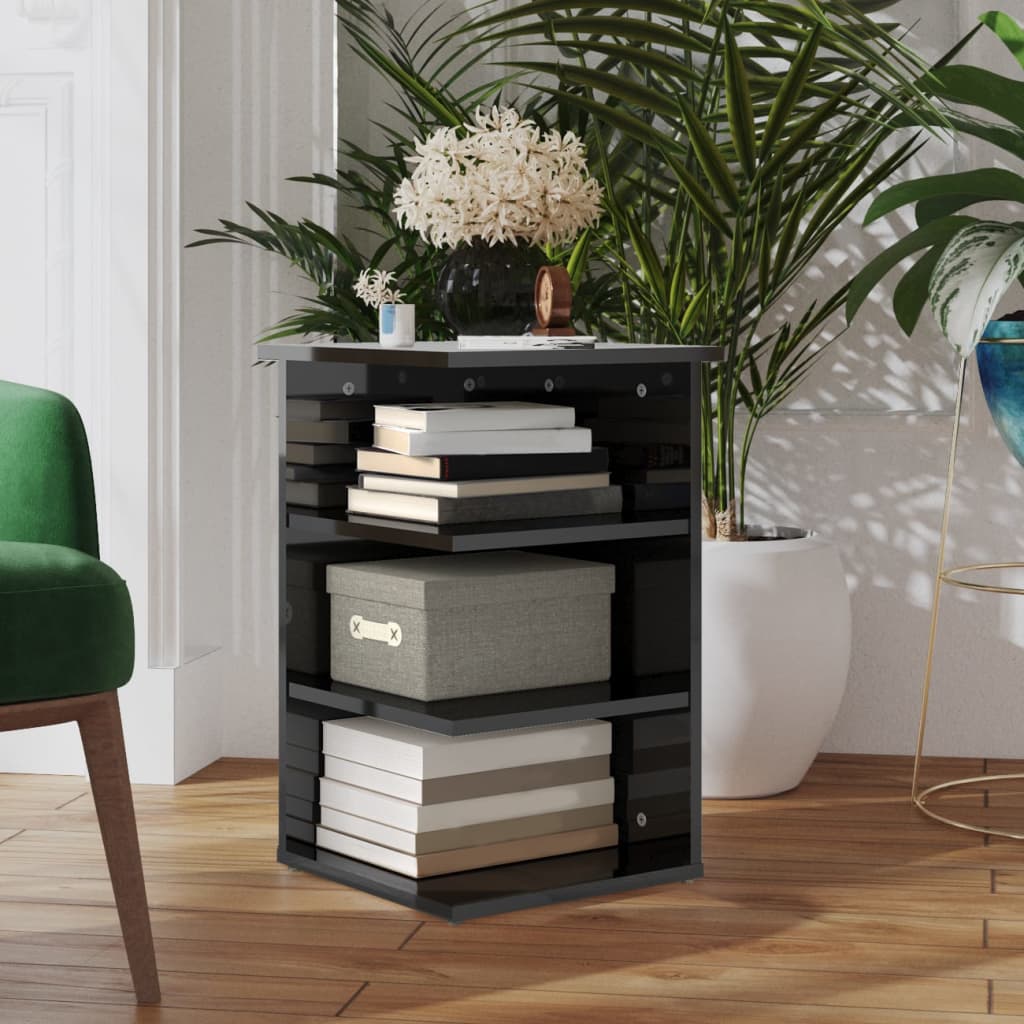 Side shelf high-gloss grey 35x35x55 cm wood material